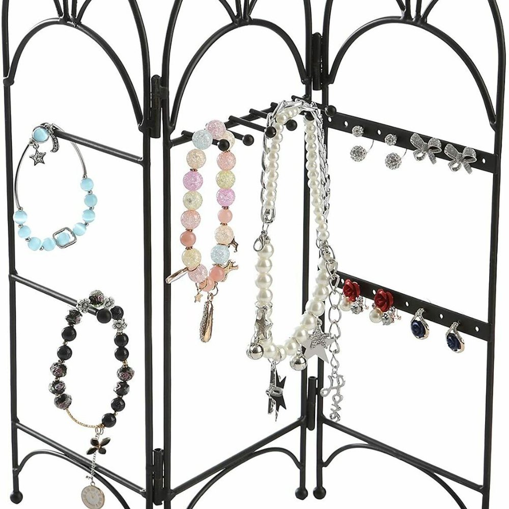 Metal 3-Panel Foldable Jewelry Rack Organizer - Picture 3 of 3